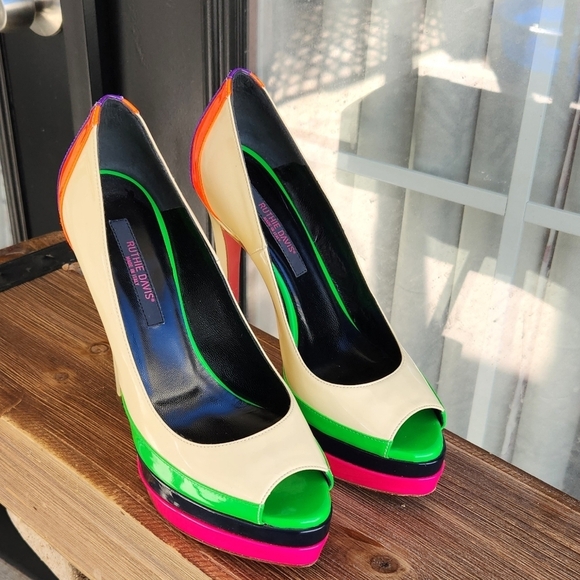 Ruthie Davis Popsicle Peep-Toe PLATFORM HEELS - Picture 6 of 9